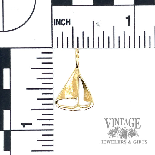 Sailboat 14k gold charm back/scale