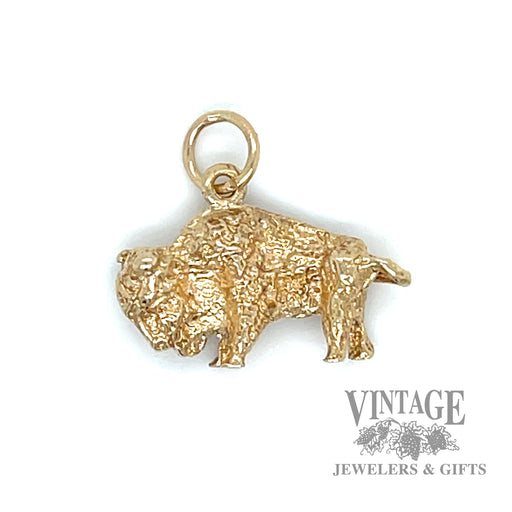Bison 10k gold solid charm