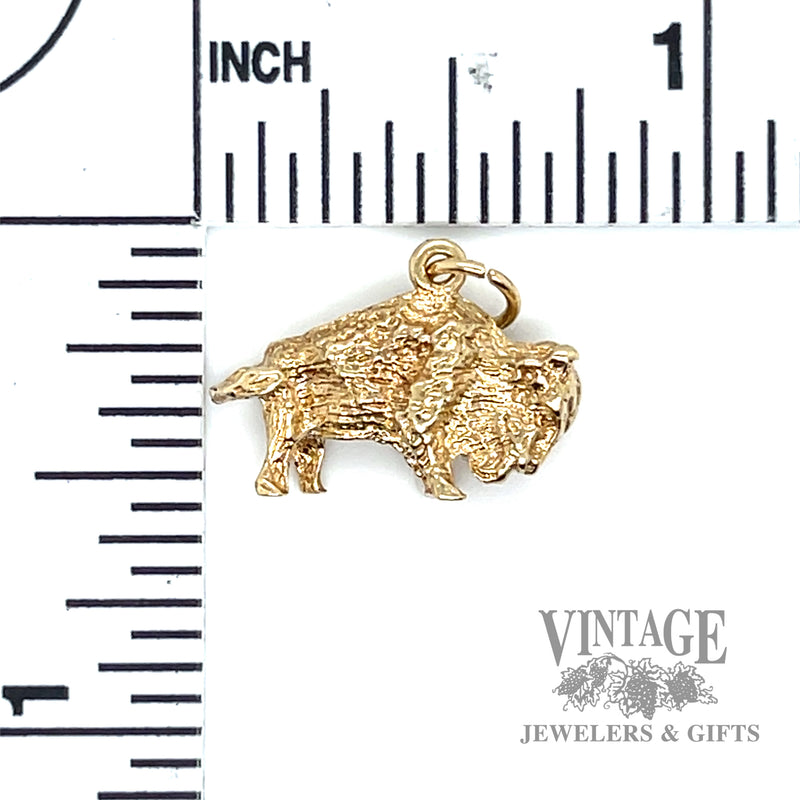 Bison 10k gold solid charm back