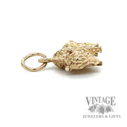 Bison 10k gold solid charm side