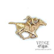 Horse racing 14k gold charm