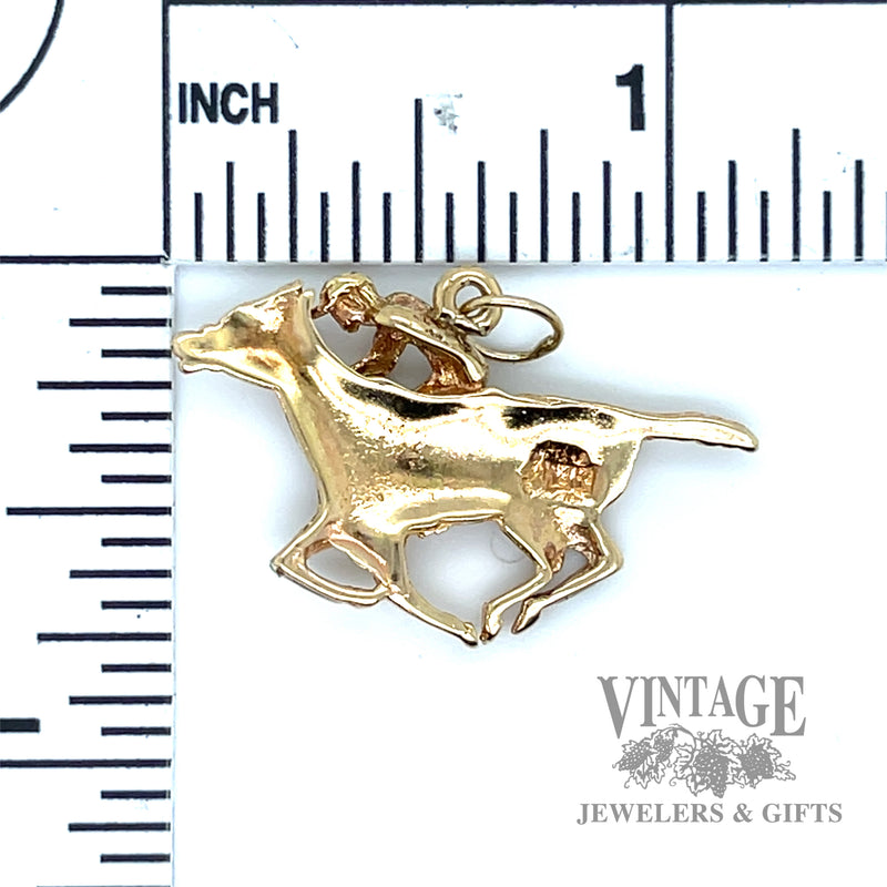 Horse racing 14k gold charm back and scale