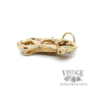 Horse racing 14k gold charm thickness