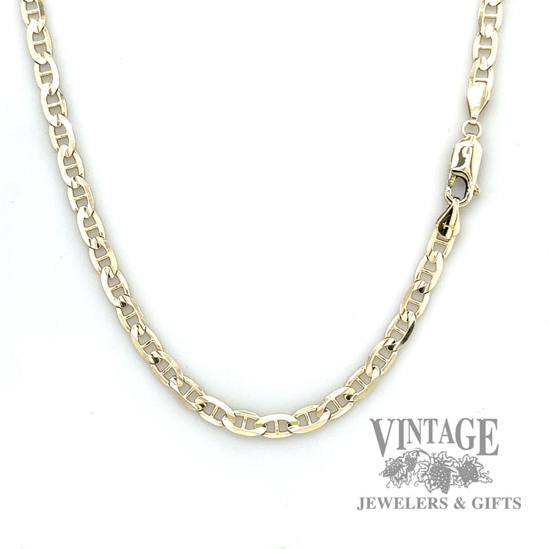 22" 14k gold 3.65 mm anchor chain necklace