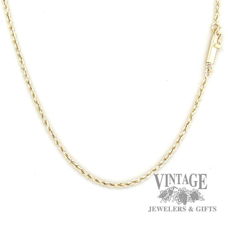 18" 14k gold 1.75 mm rope chain necklace