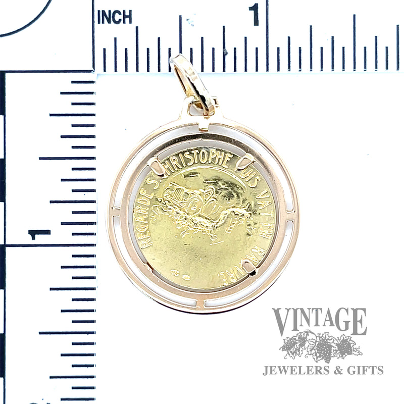 Vintage French 18k gold St Christopher pendant