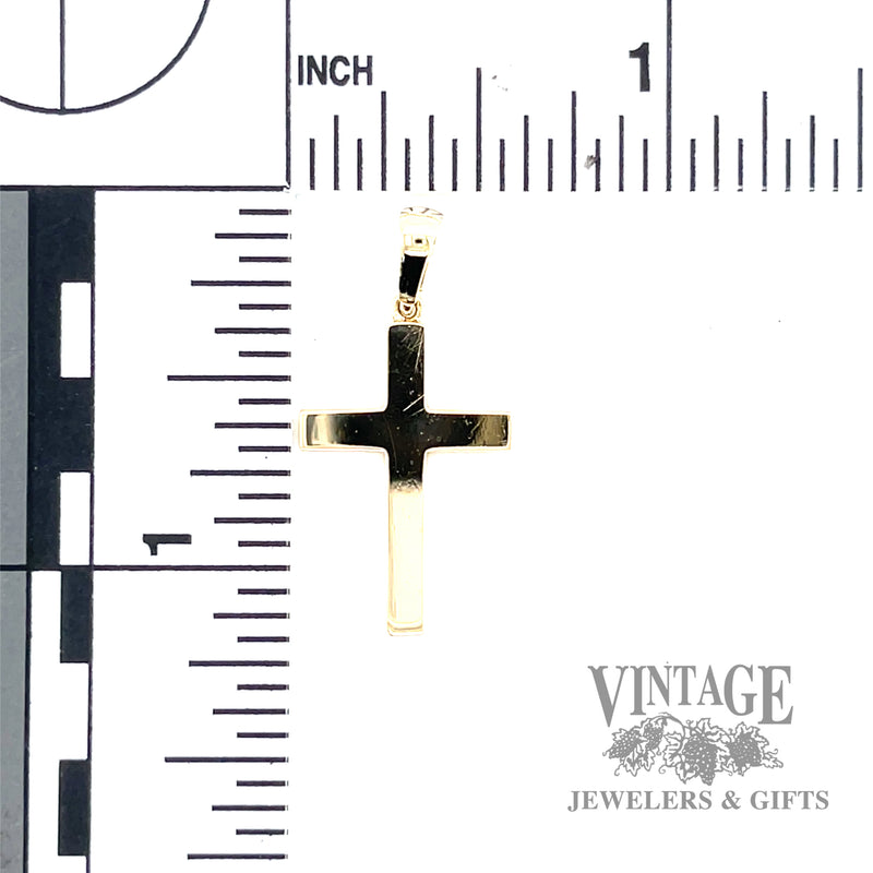 Hand engraved 14 karat gold cross pendant