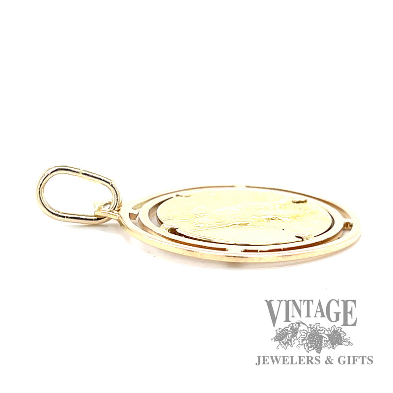 Vintage French 18k gold St Christopher pendant