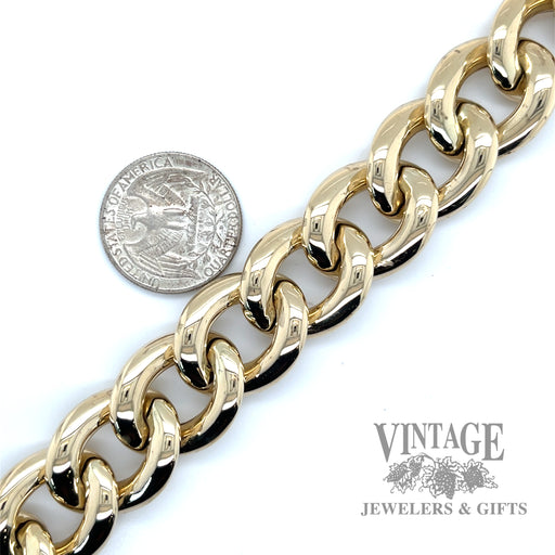 Large 14k gold chain bracelet.