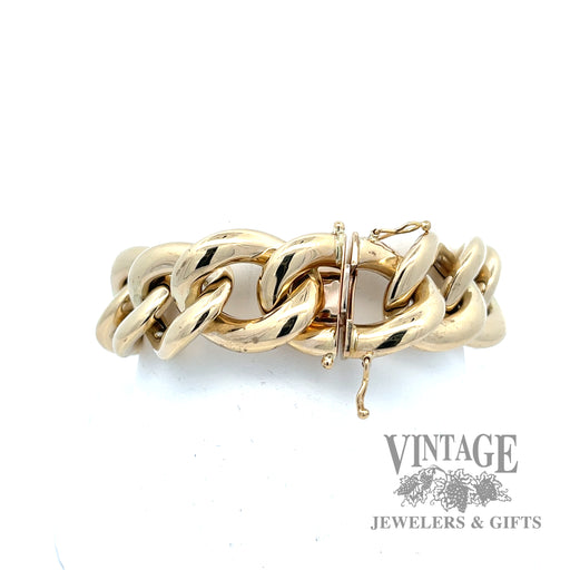 Large 14k gold chain bracelet.