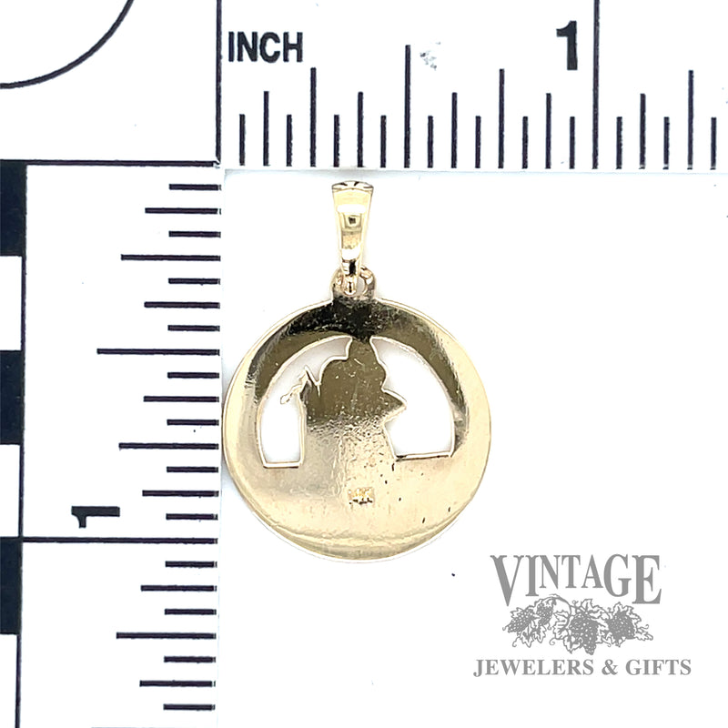 St. Christopher 13k gold pierced pendant