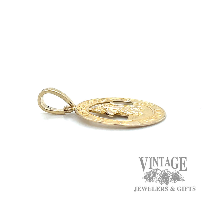 St. Christopher 13k gold pierced pendant