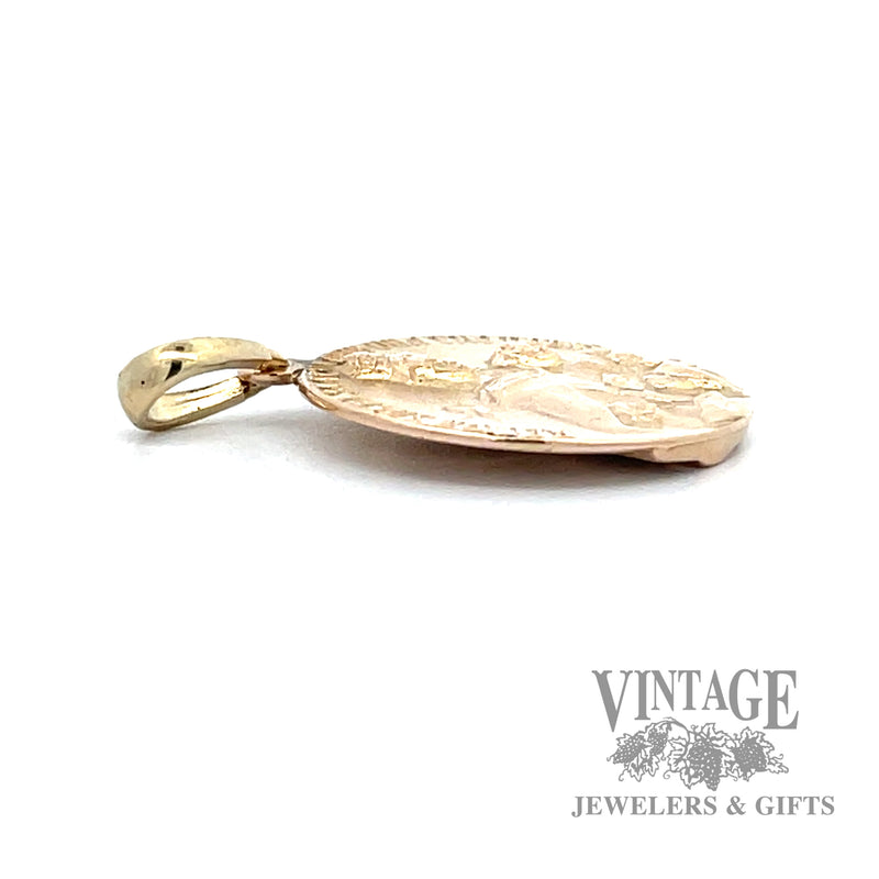 Virgin Mary 10k gold pendant