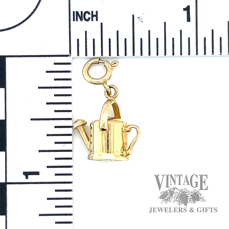 Gardening watering can 14k gold charm Scale