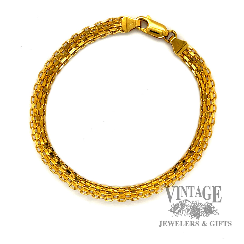 7.25" Bismark Link 14k gold bracelet round