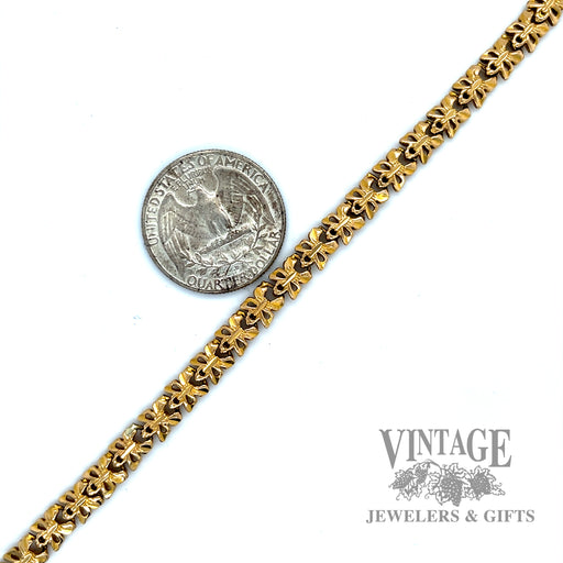 7.25" Butterfly link 18k gold bracelet scale