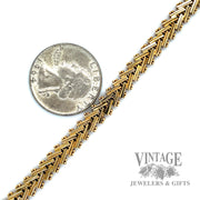 7.25" Chevron Link 14k Gold Bracelet scale