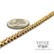 7.25" Chevron Link 14k Gold Bracelet side scale