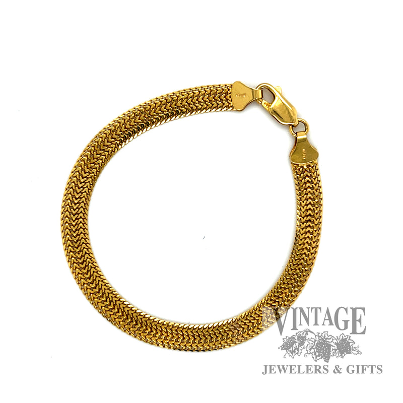 6.5" Flat Bismarck Link 14k Gold Bracelet round