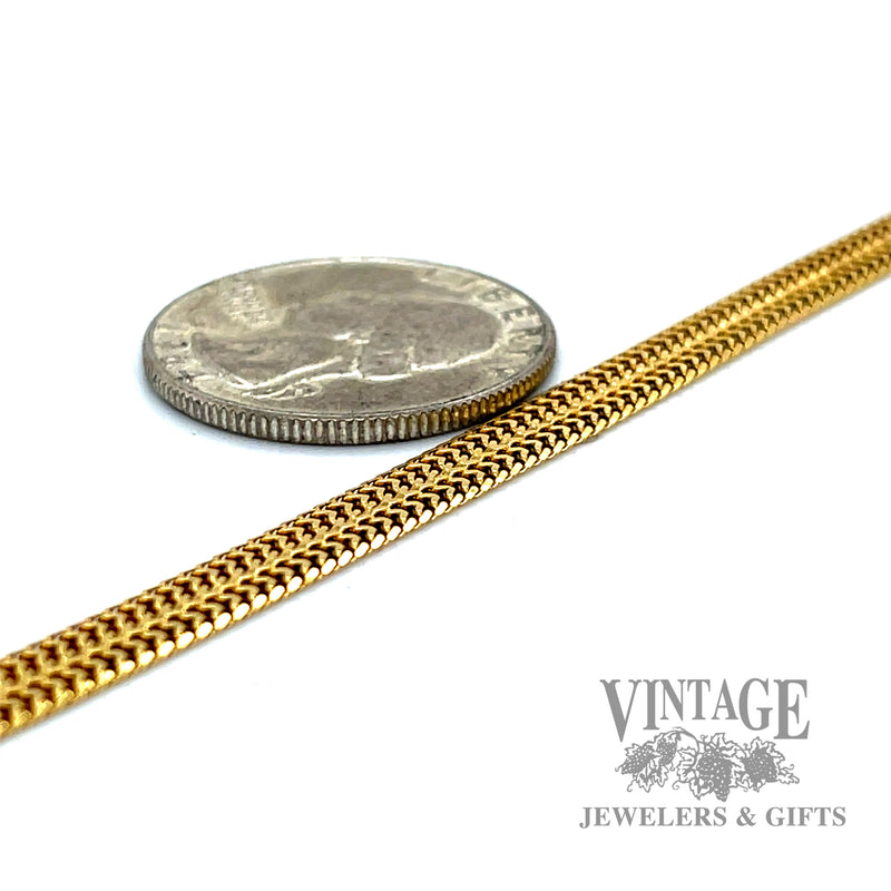 6.5" Flat Bismarck Link 14k Gold Bracelet side scale
