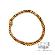 7.25" Chevron Link 14k Gold Bracelet round