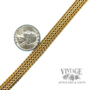 7.5" Curb link mesh hollow 14k gold bracelet scale