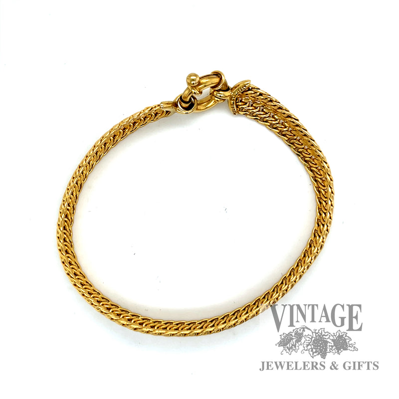 7.5" Curb link mesh hollow 14k gold bracelet round