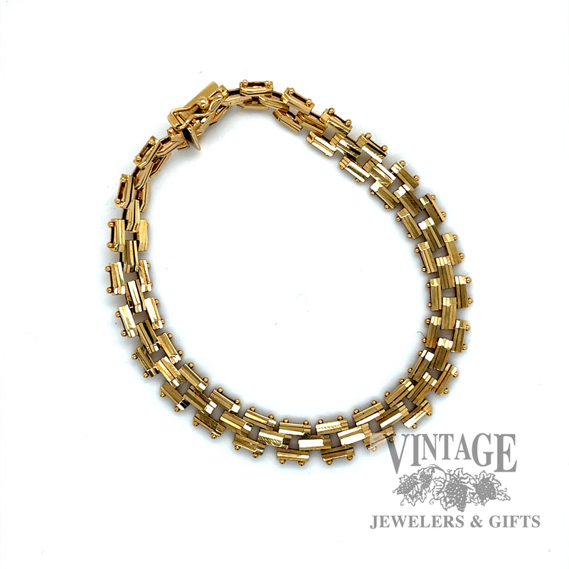 7.25" Track Link 13k Bracelet round