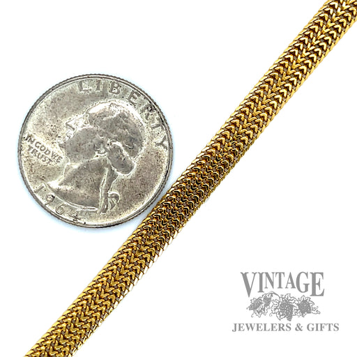 6.5" Flat Bismarck Link 14k Gold Bracelet scale