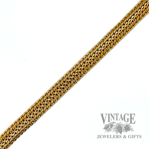 7.5" Curb link mesh hollow 14k gold bracelet