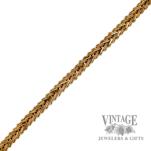 7.25" Chevron Link 14k Gold Bracelet