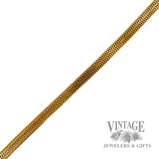 6.5" Flat Bismarck Link 14k Gold Bracelet