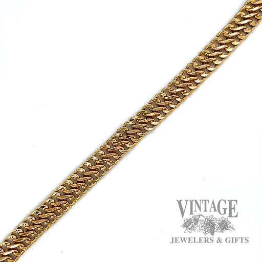 7.5" Double Curb link 14k gold hollow bracelet