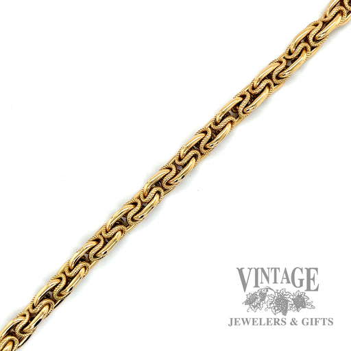 7.75" Byzantine link 14k gold bracelet 