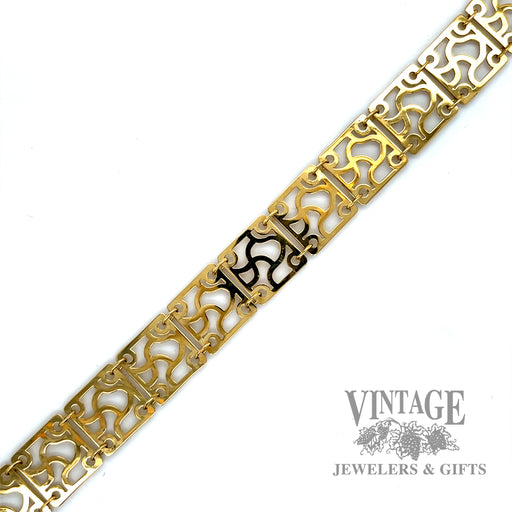 7" pierced link 18k gold bracelet
