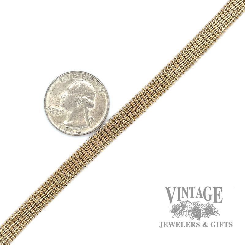 7.5" Fancy link 14 karat gold bracelet scale