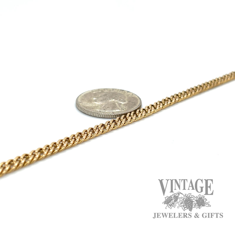 8.25" Curb link 14k gold bracelet side