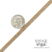 8.25" Double Curb Link 14 karat gold bracelet scale