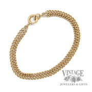 8.25" Double Curb Link 14 karat gold bracelet round