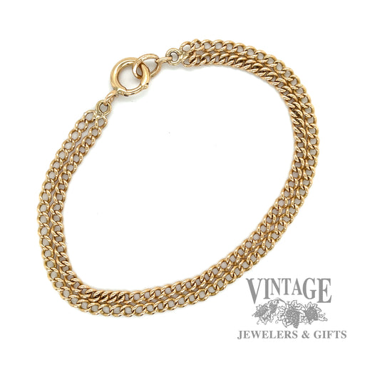 8.25" Double Curb Link 14 karat gold bracelet round