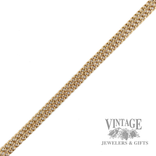 8.25" Double Curb Link 14 karat gold bracelet