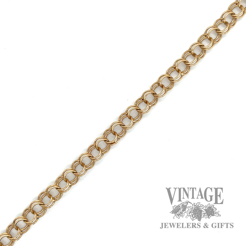 6.75" Cable line link 14k gold bracelet