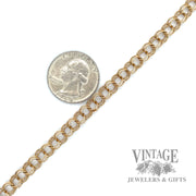 6.75" Cable line link 14k gold bracelet scale