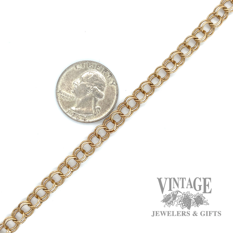 6.75" Cable line link 14k gold bracelet scale