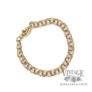 6.75" Cable line link 14k gold bracelet round