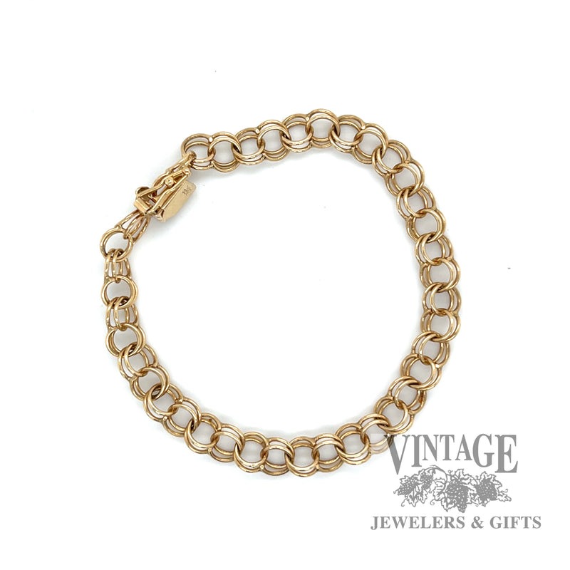 6.75" Cable line link 14k gold bracelet round