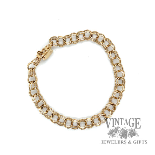 6.75" Cable line link 14k gold bracelet round