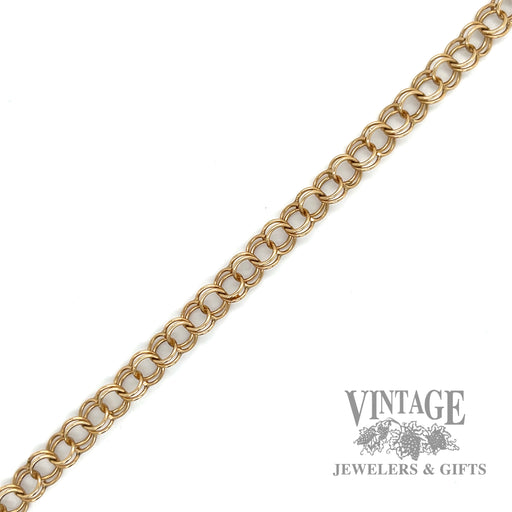 6.75" Cable line link 14k gold bracelet