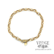 7" Rolo link 14k gold bracelet round