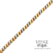 7.75" San Marcos Link 14k Tri-gold bracelet